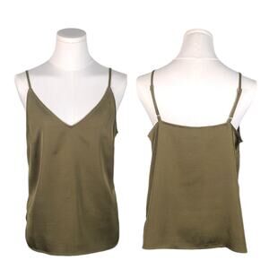 A New Day Olive Green Satin Camisole Women’s Small